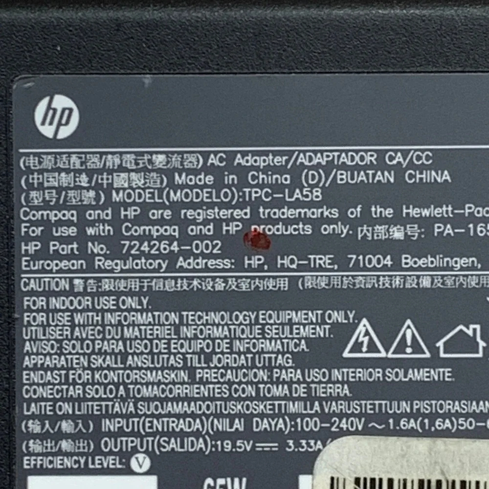 HP AC Adapter Power Supply 19.5V 3.33A‎ 65W TPC-LA58 Laptop Charger Cord